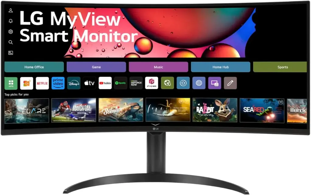 [34SR65QC-B] LG MyView Smart  Moniteur 34SR65QC-B 34 pouces  QHD, Dalle VA résolution (3440x1440), 5ms ,100Hz, HDR 10, sRGB99% , inclinable, réglable en Hauteur