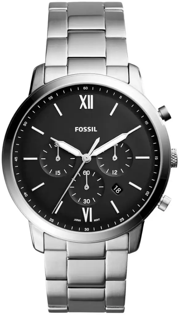 [FS5384] Fossil Neutra FS5384, chronographe quartz 44 mm, acier argenté