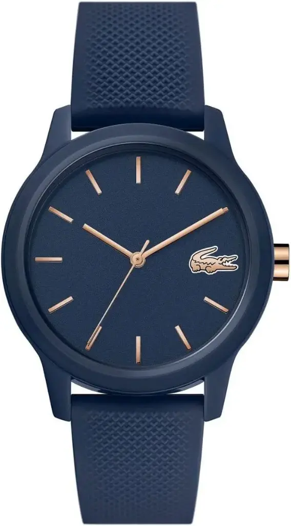 Lacoste Montre Analogique à Quartz pour Femme avec Bracelet en Silicone Bleu Marin