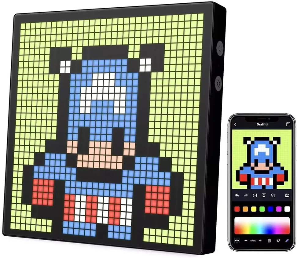 Pixel Display 32 x 32 LED RVB, écran Pixel Art Smart programmable et personnalisable depuis mobile