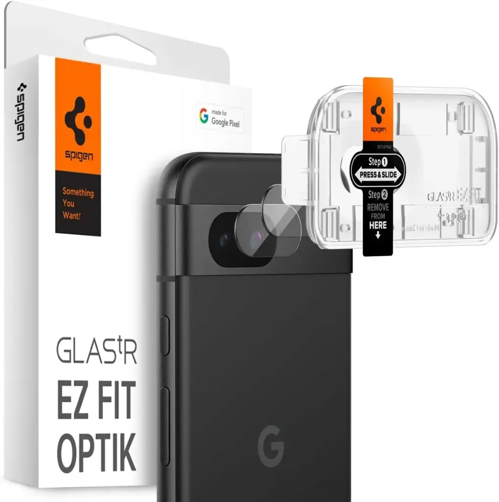 Spigen Optik EZ Fit, protection caméra pour Google Pixel 8a (Lot de 2)