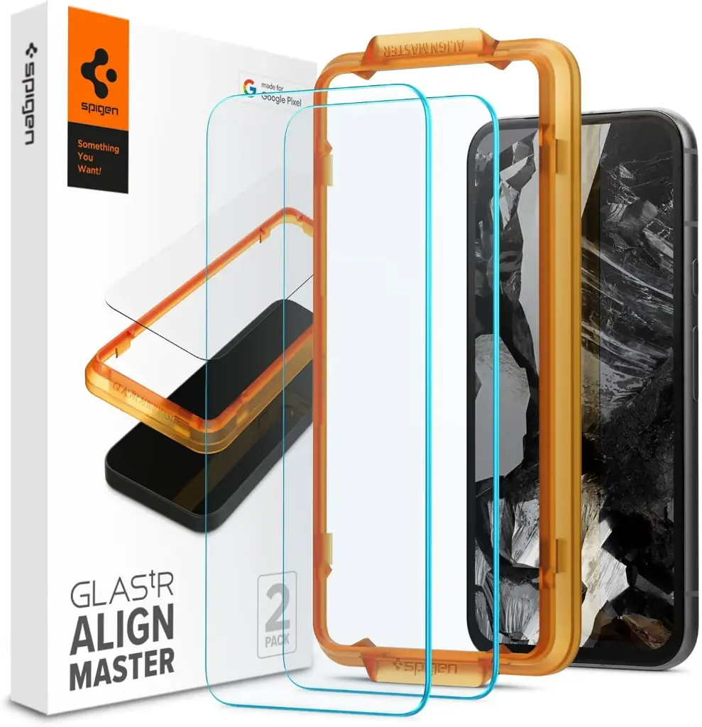 Spigen AlignMaster, verre trempé pour Google Pixel 8a (Lot de 2)