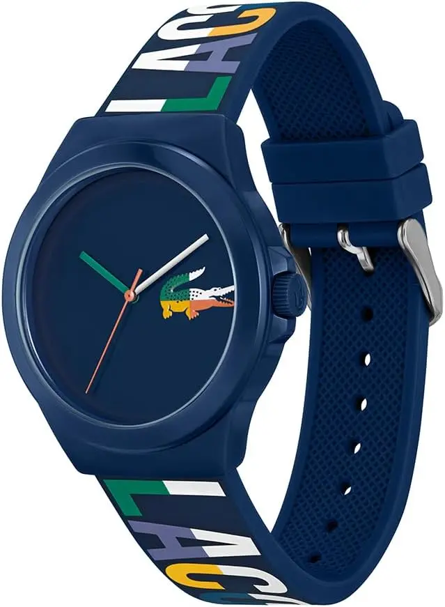 Lacoste Montre Analogique à Quartz pour Homme avec Bracelet en Silicone Bleu Marine