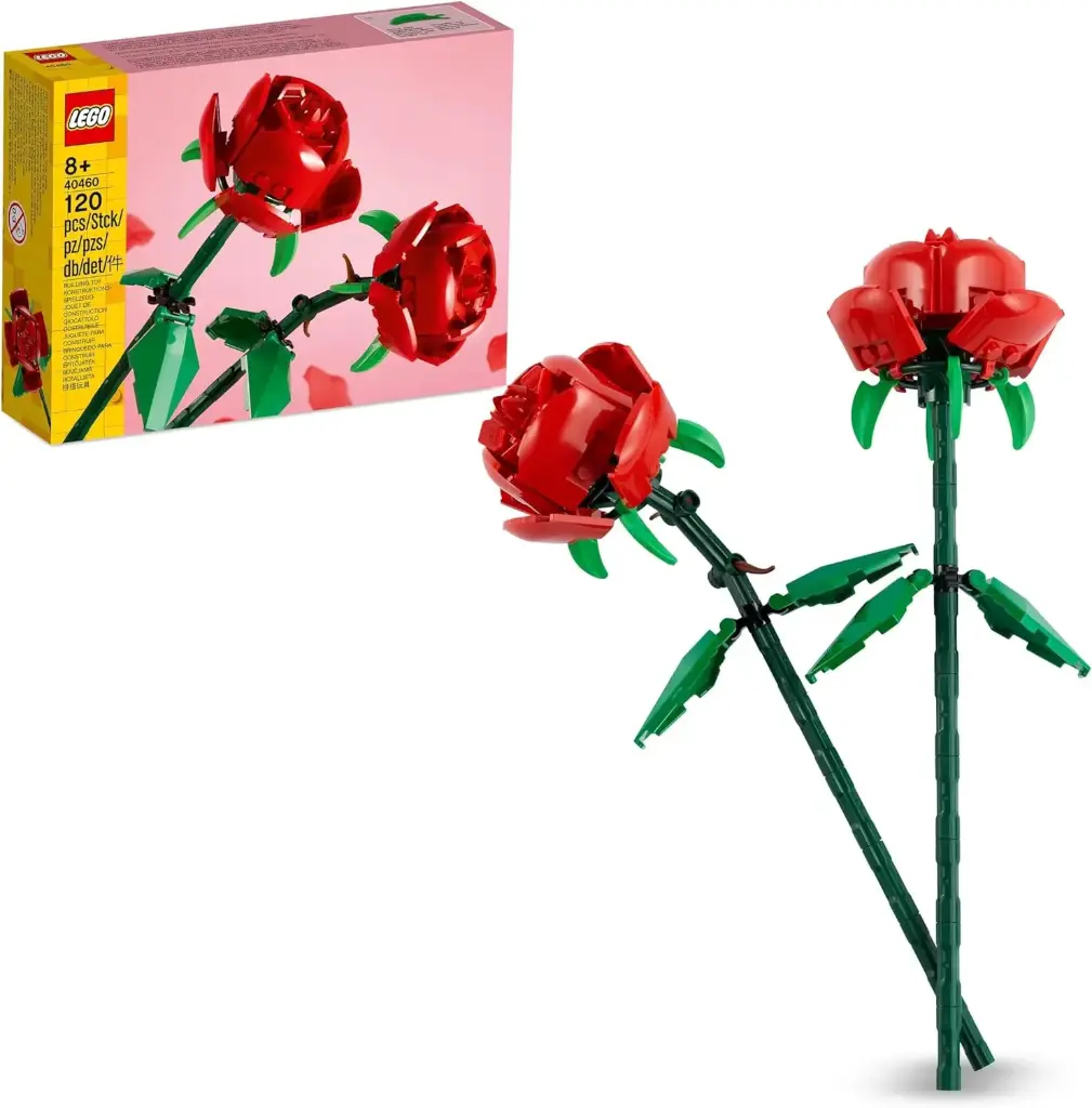 LEGO Botanique Les Roses, bouquet de fleurs artificielles, idée de Saint- Valentin