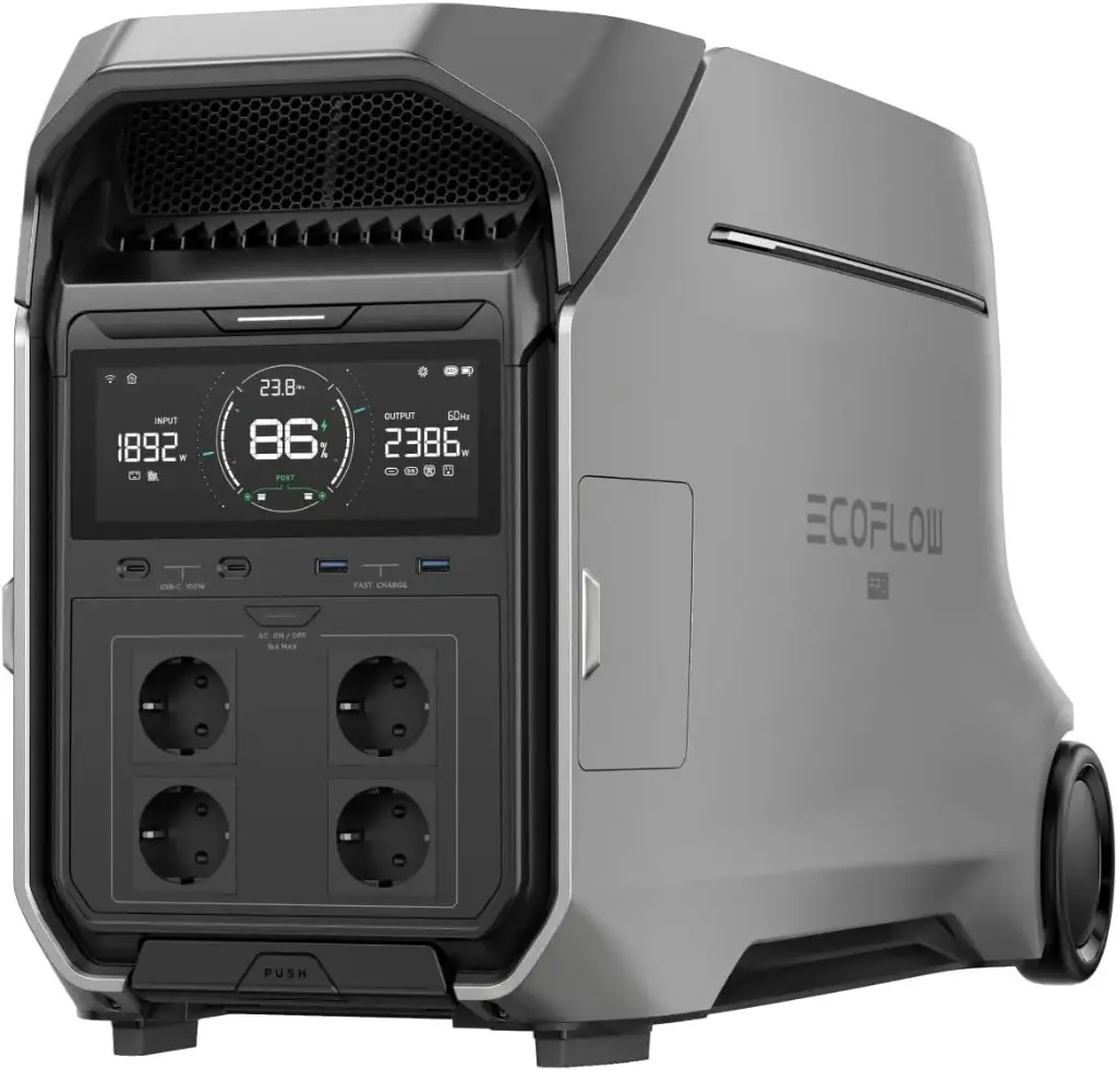 Station électrique portable EcoFlow DELTA Pro 3 - 4000 Wh de capacité | 4800 W de sortie 3400w de puissance d'entrée solaire