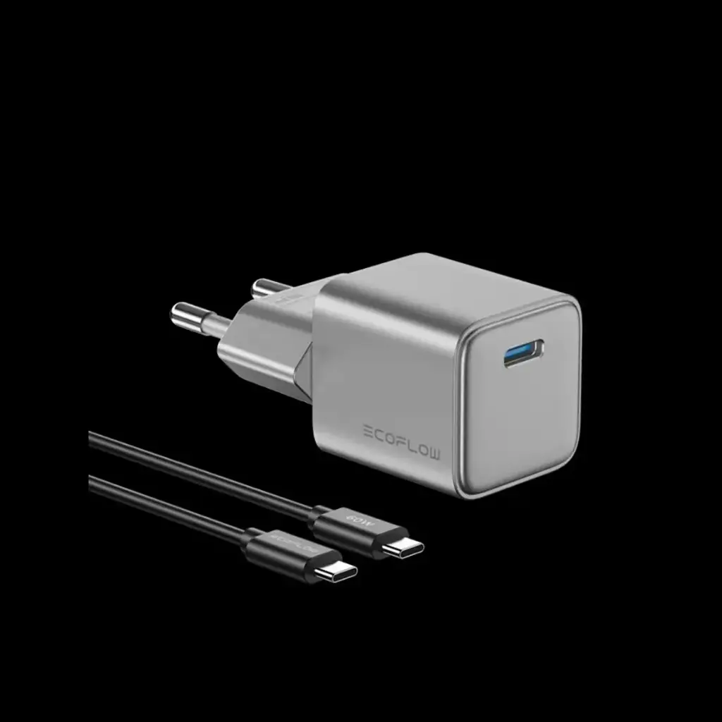 ECOFLOW Chargeur USB C Rapid 30 W GaN avec câble