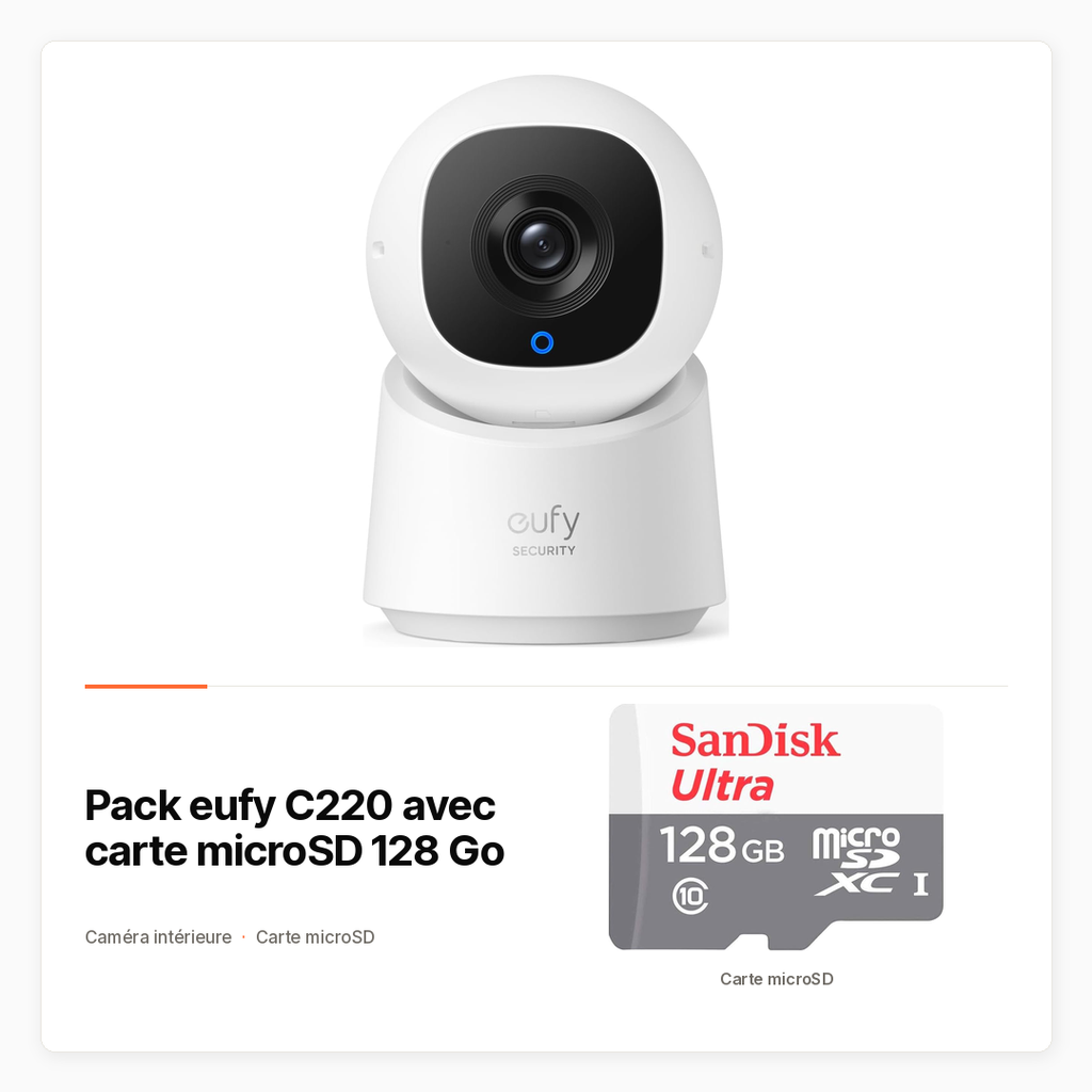Pack eufy C220 avec carte microSD 128 Go