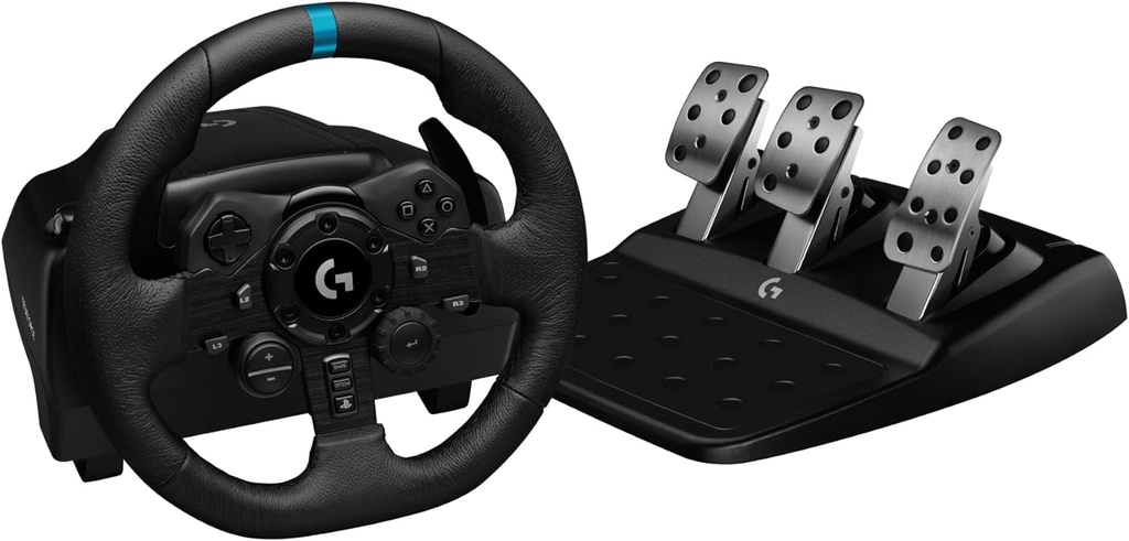 Logitech G G923 Volant de Course et Pédales, Retour de Force TRUEFORCE, Pédales Sensibles à la Pression pour Xbox Séries X|S, Xbox One, PC, Noir
