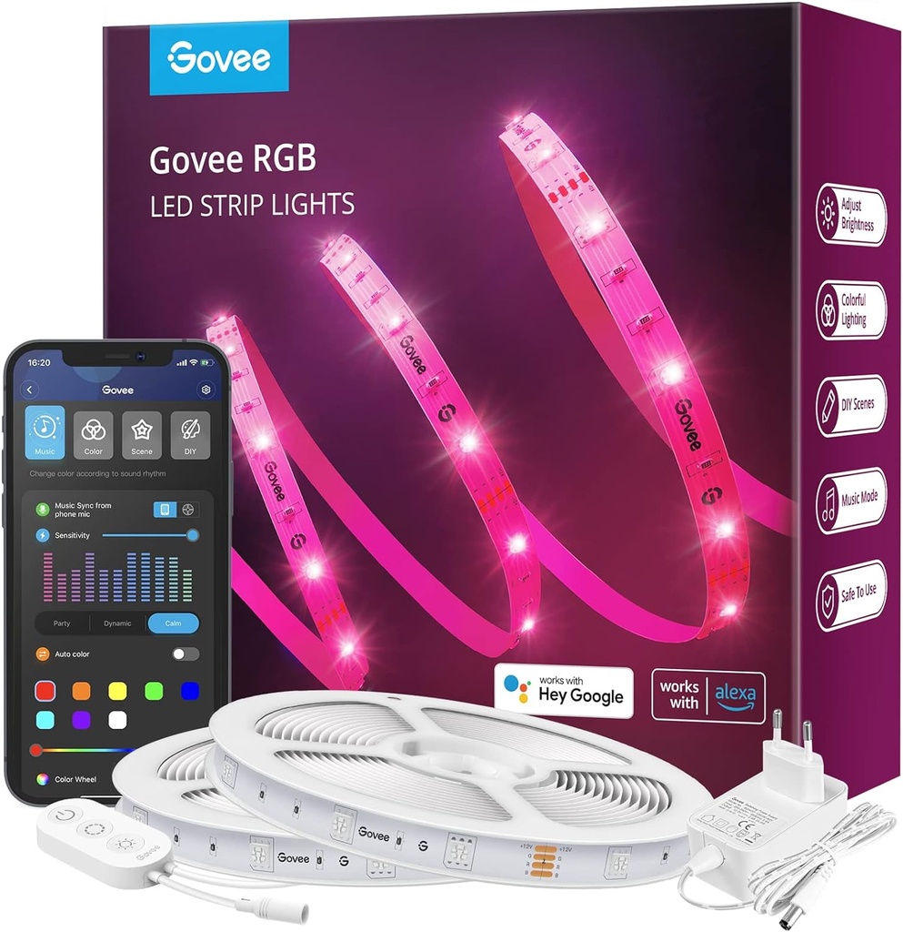 Govee H615E, ruban LED RGB Wi-Fi 30 m