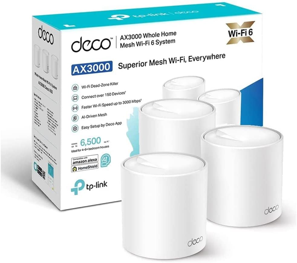 TP-Link Deco WiFi 6 Mesh AX 3000Mbps Deco X50(3-pack) - Système WiFi 6 pour Toute la Maison - Couverture WiFi de 550㎡