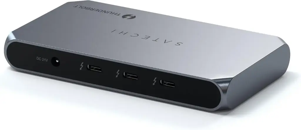 SATECHI Thunderbolt 4 Hub Slim Pro, Charge USB-C 96W, Écran Unique 8K , 4 Ports Thunderbolt 4, USB 3.2 Gen2