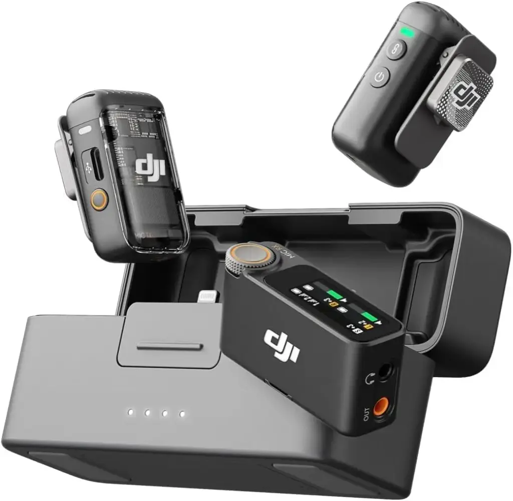 DJI Mic 2, kit 2 émetteurs + 1 récepteur + boîtier de charge