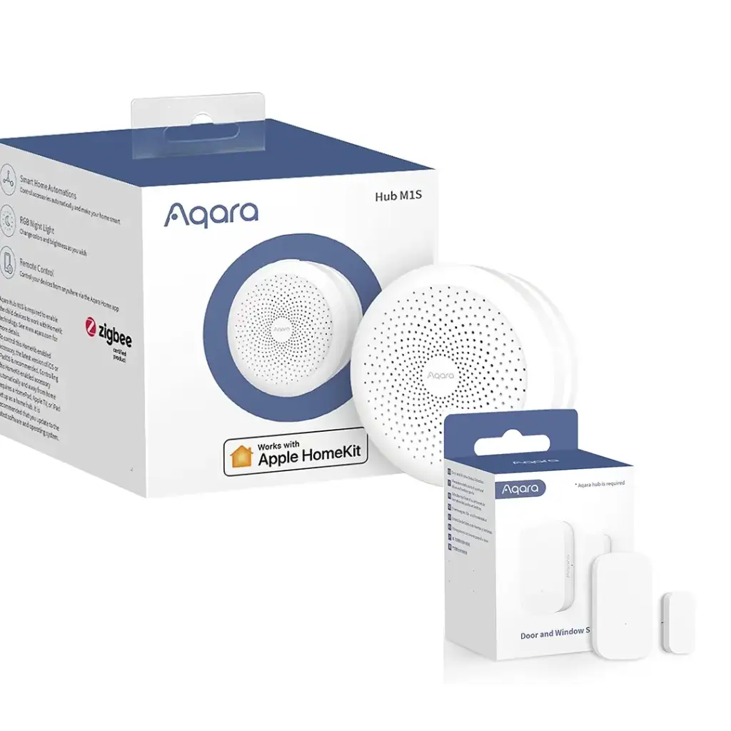 Aqara Hub Domotique M1S Gen 2 +Détecteur d'Ouverture Porte/Fenêtre