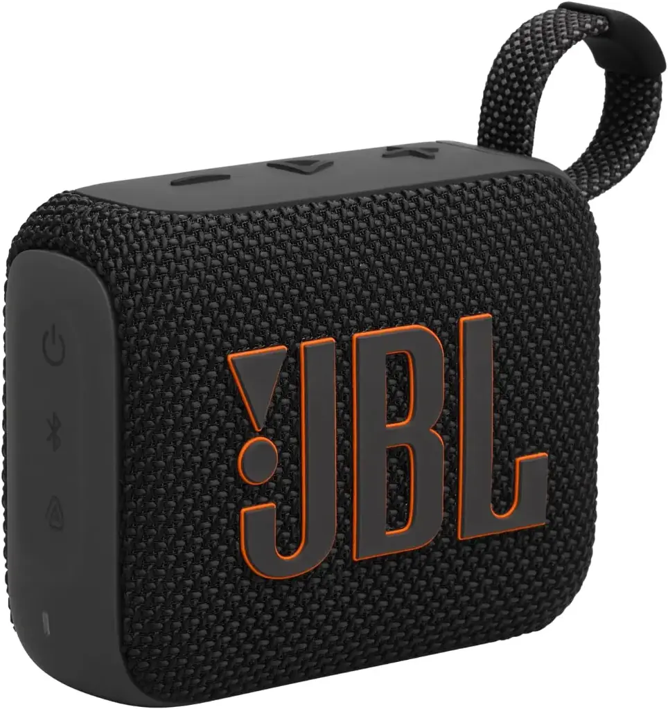 JBL GO 4, Enceinte Bluetooth ultra-portable, son JBL Pro, basses percutantes, 7 heures d'autonomie, fonction Playtime Boost, résistante à l'eau et à la poussière IP67 (Noir)