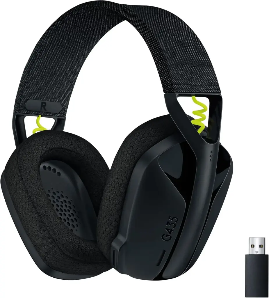 Logitech G435 LIGHTSPEED et Bluetooth sans Fil Casque Gaming, léger circum-auriculaire, Micro intégré (Noir)