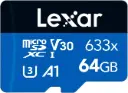 Lexar 633x Carte Mémoire Micro SD 64 Go, Carte microSDXC UHS-I Sans Adaptateur, Jusqu'à 100 Mo/s en Lecture