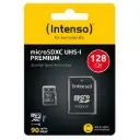 Intenso Carte Mémoire Professional microSDXC 128 Go + Adaptateur, Classe 10, UHS-I U3, V30 Noir