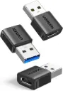 UGREEN Adaptateur USB vers USB C 3.2 10Gbps(Lot de 3)Convertisseur Type C Femelle vers Type A Mâle Charge Rapide