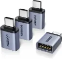 UGREEN Adaptateur USB C vers USB A 3.2 10Gbps OTG (Lot de 4) Adaptateur Type-C Mâle vers Type-A Femelle 