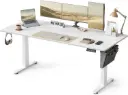 SONGMICS Bureau Électrique Réglable en Hauteur, 180 x 80 cm, Table Assis -Debout, Fonction Mémoire 4 Hauteurs, Blanc Nuage 