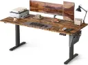 SONGMICS Bureau Électrique Réglable en Hauteur, 180 x 80 cm, Table Assis -Debout, Fonction Mémoire 4 Hauteurs, Marron Rustique