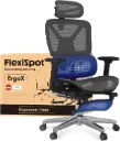 FLEXISPOT ErgoX Pro Chaise Bureau avec Repose-Pieds, Accoudoirs 3D, Chaise Ergonomique en Maille Pivotante, Réglable en Hauteur avec Appuie-tête et Soutien Lombaire Indépendant, Gris