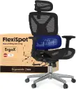 FLEXISPOT ErgoX Chaise Bureau, Accoudoirs 3D, Chaise Ergonomique en Maille Pivotante Réglable en Hauteur avec Appuie-tête et Soutien Lombaire Indépendant, Noir