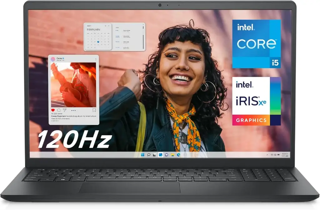 Dell Inspiron 15 (3530) - Ordinateur Portable 15,6'' Écran FHD 120 Hz, Intel Core i5-1334U, 16 Go RAM, 512 Go SSD, Intel Iris XE, Windows 11 Home, Clavier AZERTY