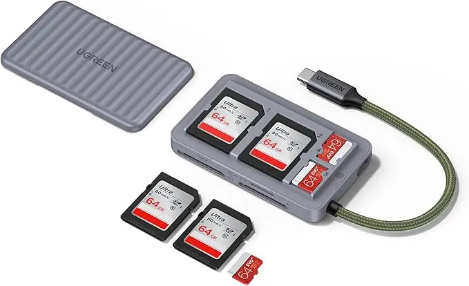 UGREEN, lecteur de cartes USB-C SD et microSD, 170 Mo/s avec étui