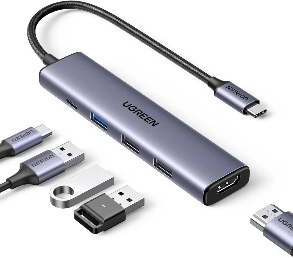 UGREEN Revodok 105 Hub USB C HDMI 4K PD 100W Charge Multi Data Ports 5Gbps 5 en 1 Adaptateur USB C vers HDMI