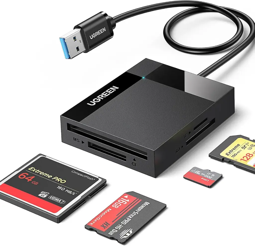 UGREEN, lecteur de cartes USB 3.0 4-en-1 SD, microSD, CF et MS, 5 Gbit/s