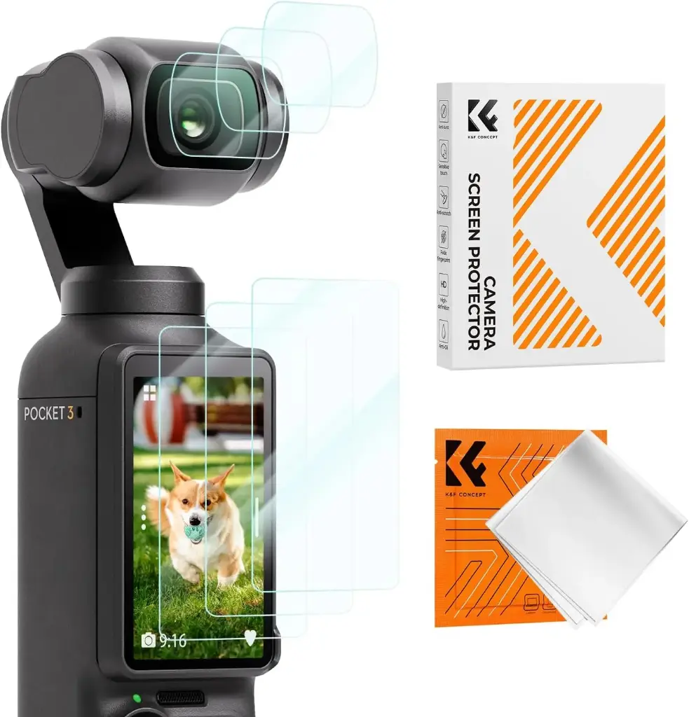 K&F Concept Kit de protection écran et objectif pour DJI Osmo Pocket 3