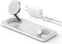 Anker Chargeur Induction iPhone 15W Station de Recharge à Induction 3-en-1 Pliable, Ultra Rapide Certification Qi2 (Chargeur USB-C et câble Inclus) Blanc 