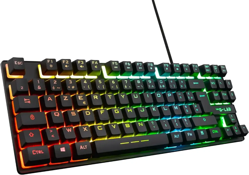 The G-Lab Keyz Caesium TKL, clavier gaming à membrane, 87 touches, AZERTY, USB, RGB