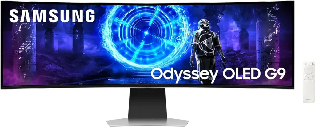 Samsung 49" OLED - Odyssey OLED G9 LS49DG950SUXEN, 240Hz , 0.03ms, Dalle OLED incurvé, DWQHD Argent