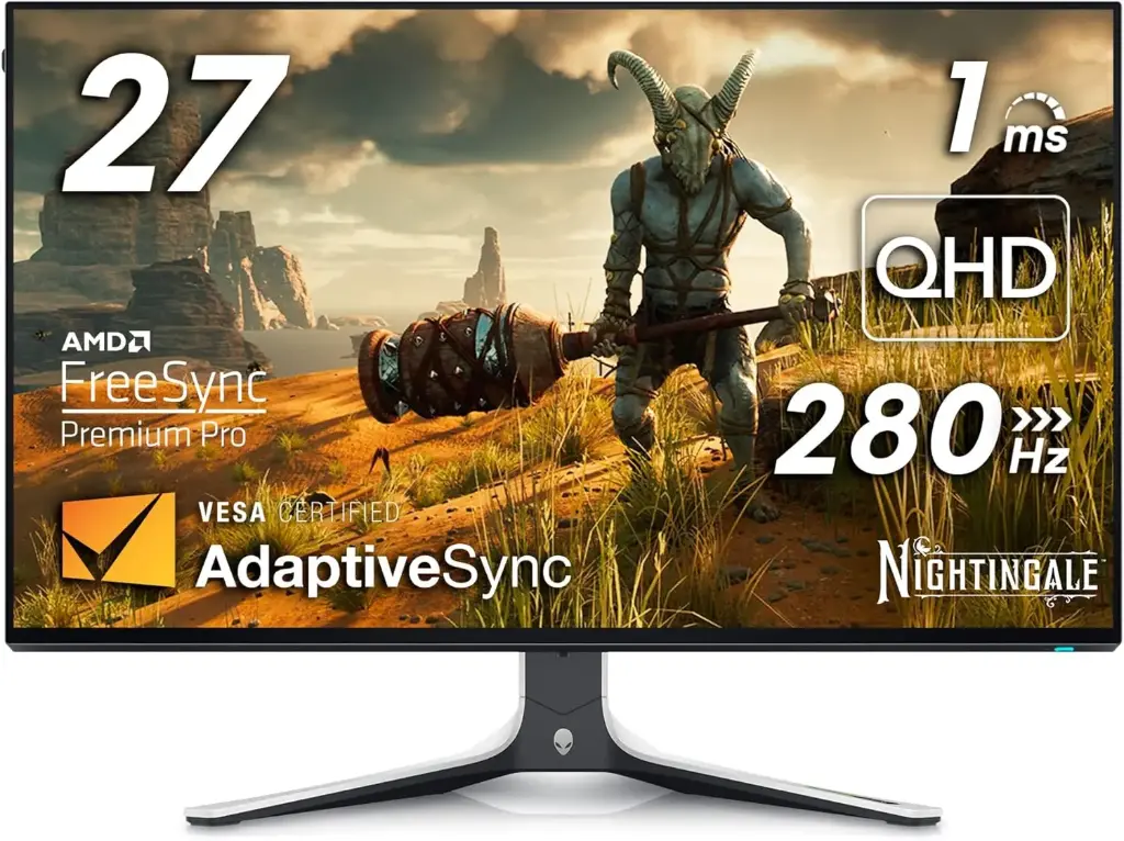 Alienware AW2723DF  Moniteur Gaming 27"280 Hz, Dalle IPS ,1 ms, 95 % DCI-P3, sRGB 100%,QHD