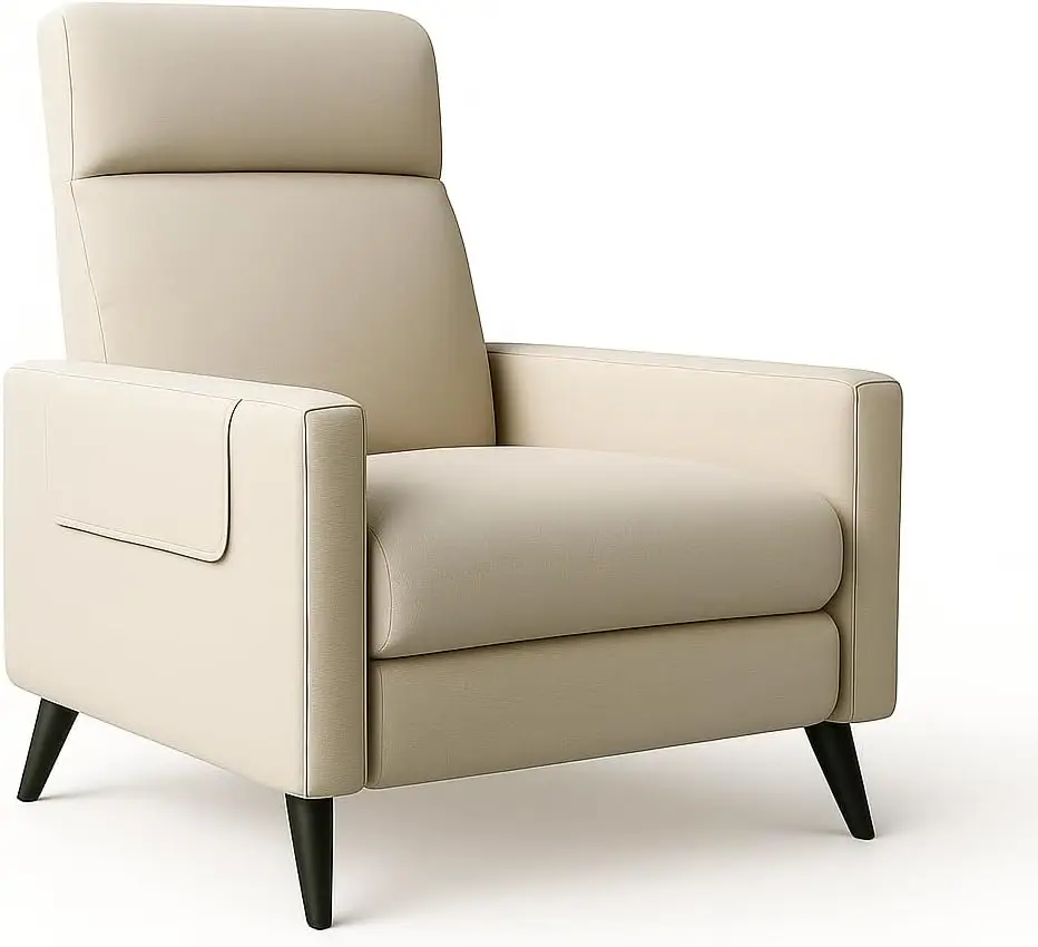FLEXISPOT Fauteuil Relax, Inclinable Réglable Jusqu'à 155°, Chaise de Couchage Manuellement avec Repose-Pieds  Beige