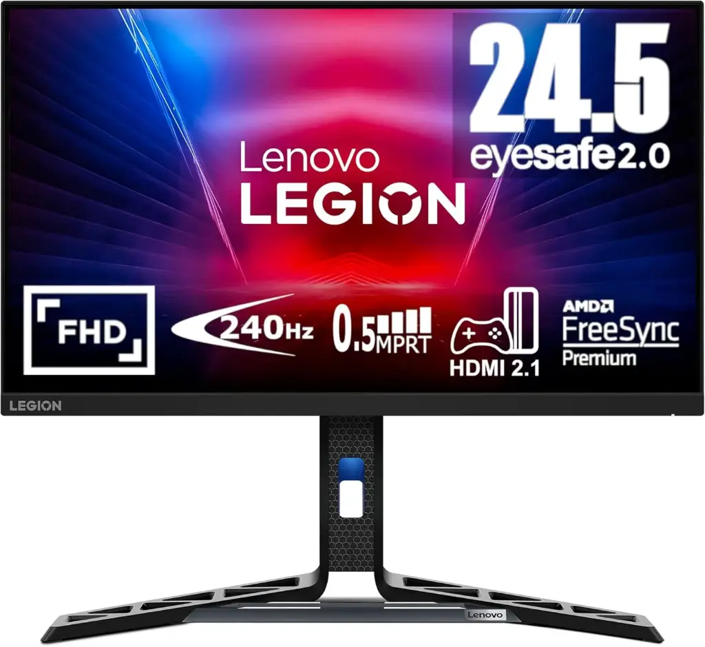 Lenovo Legion R25f-30 - Moniteur gamer FHD 24,5 pouces avec EyeSafe (Dalle VA, 240 Hz, 0,5 ms,  haut-parleurs) et réglage de l'inclinaison Noir