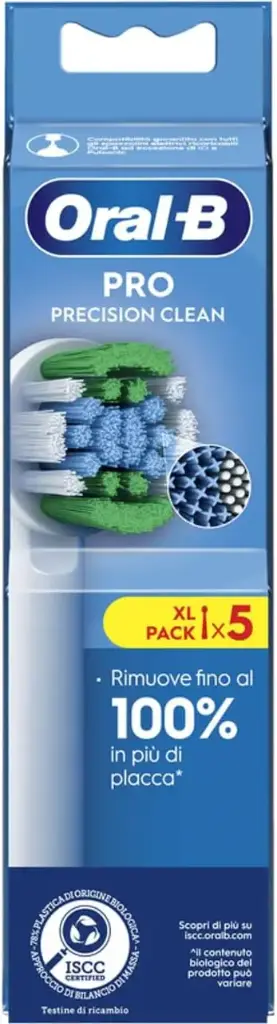 Oral-B Precision Clean Têtes de brosse à dents électrique, lot de 5 têtes de rechange, 3 types de poils pour un nettoyage précis et blanchissant