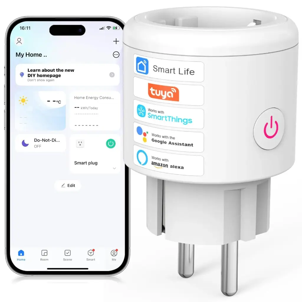 SURFOU Prise Connectée Minuteur Programmable WiFi, Compatible avec Alexa, Google Home et SmartThings, Contrôle à Distance par APP Smart Life