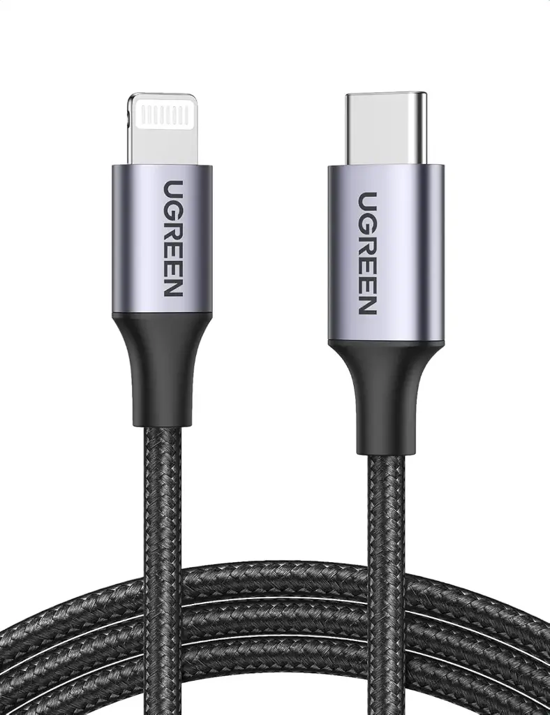 [60761]  Câble UGREEN USB C vers Lightning (MFi Certifié) Nylon Tressé Chargeur iPhone Rapide (2m)
