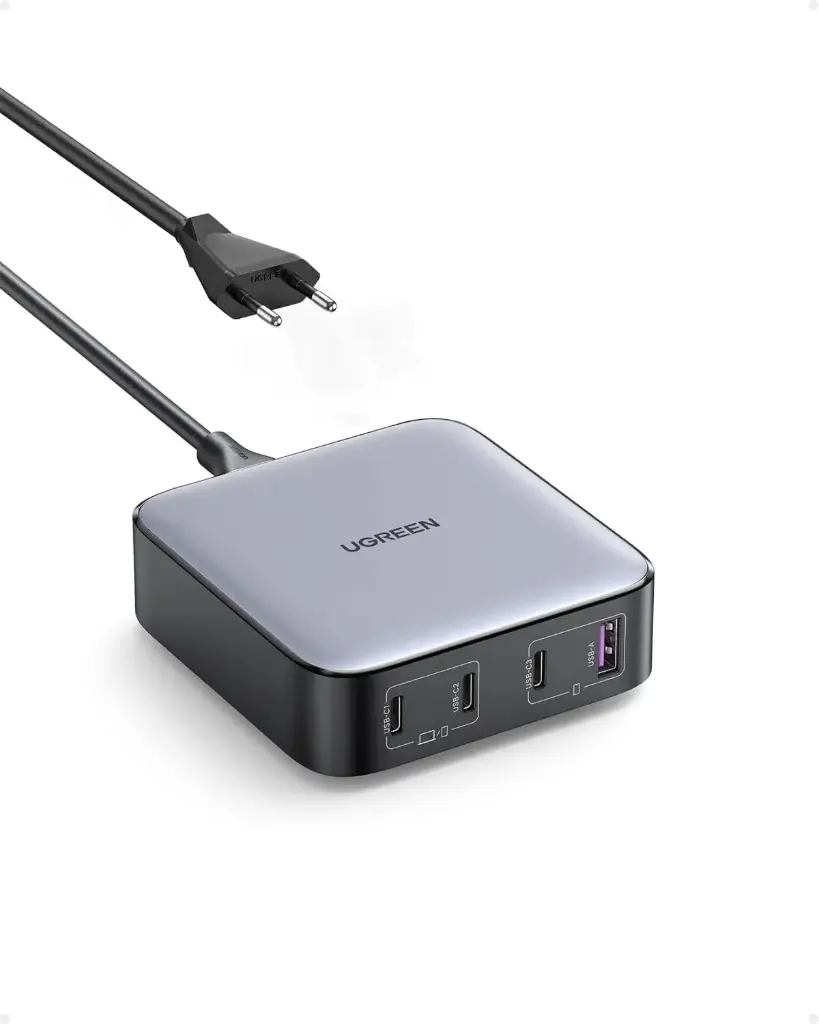 UGREEN Nexode 100W Chargeur USB C Rapide Bureau 4 Ports avec GaN II, 2m Câble Alimentation Inclus