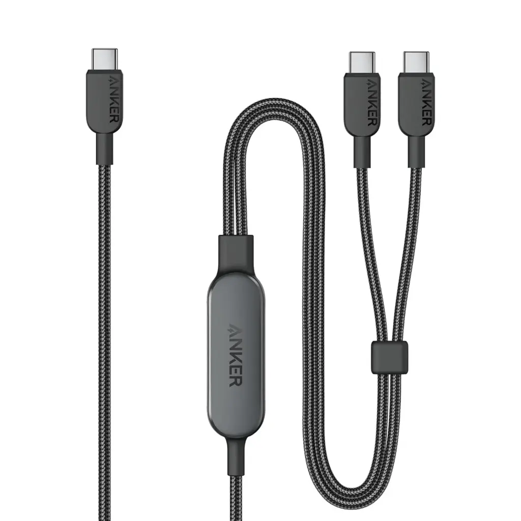 [A8895-012] Anker Cable, 2-in-1 USB C to USB C Tresser Cable 140W Max (1,8m, Noir) 