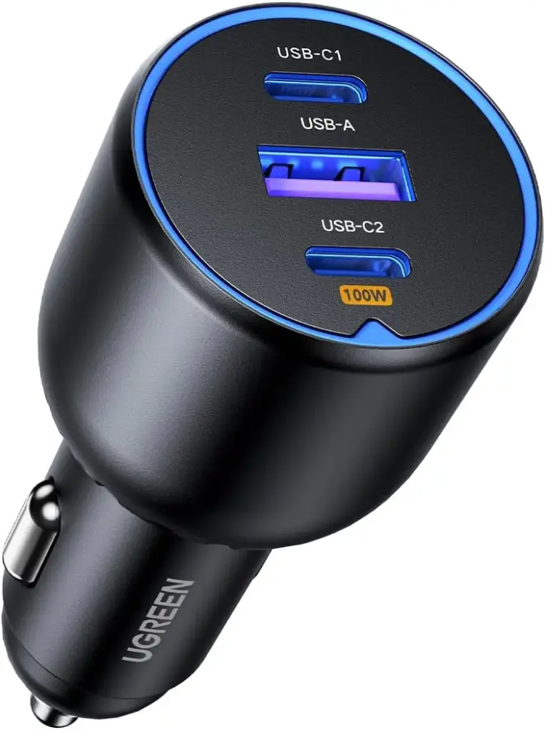 UGREEN 130W de Chargeur Voiture  (Cable non inclus)  Charge Rapide