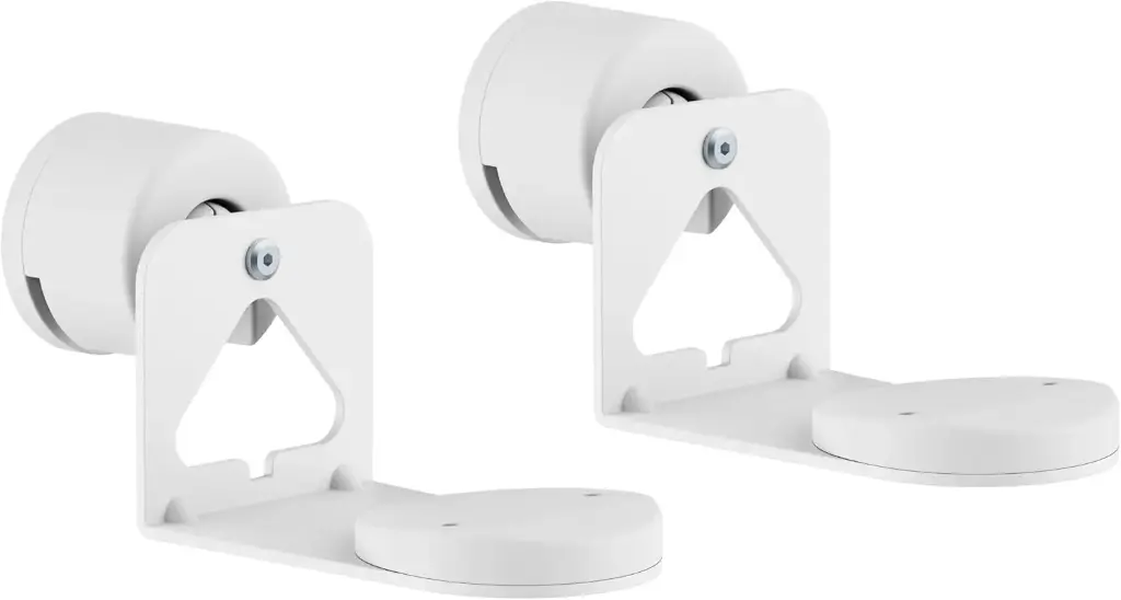 [PM-SOM-201] Support  PureMounts de Haut-Parleur pour Sonos Era 100 et 300 "Lot de 2",  avec Gestion des câbles, pivotant +/-30°, inclinable 0/-30° (Blanc)