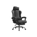 SONGMICS Chaise Gaming Ergonomique avec Repose-Pieds et Coussin à Ressorts – Fauteuil Gamer de Bureau, Noir d'encre