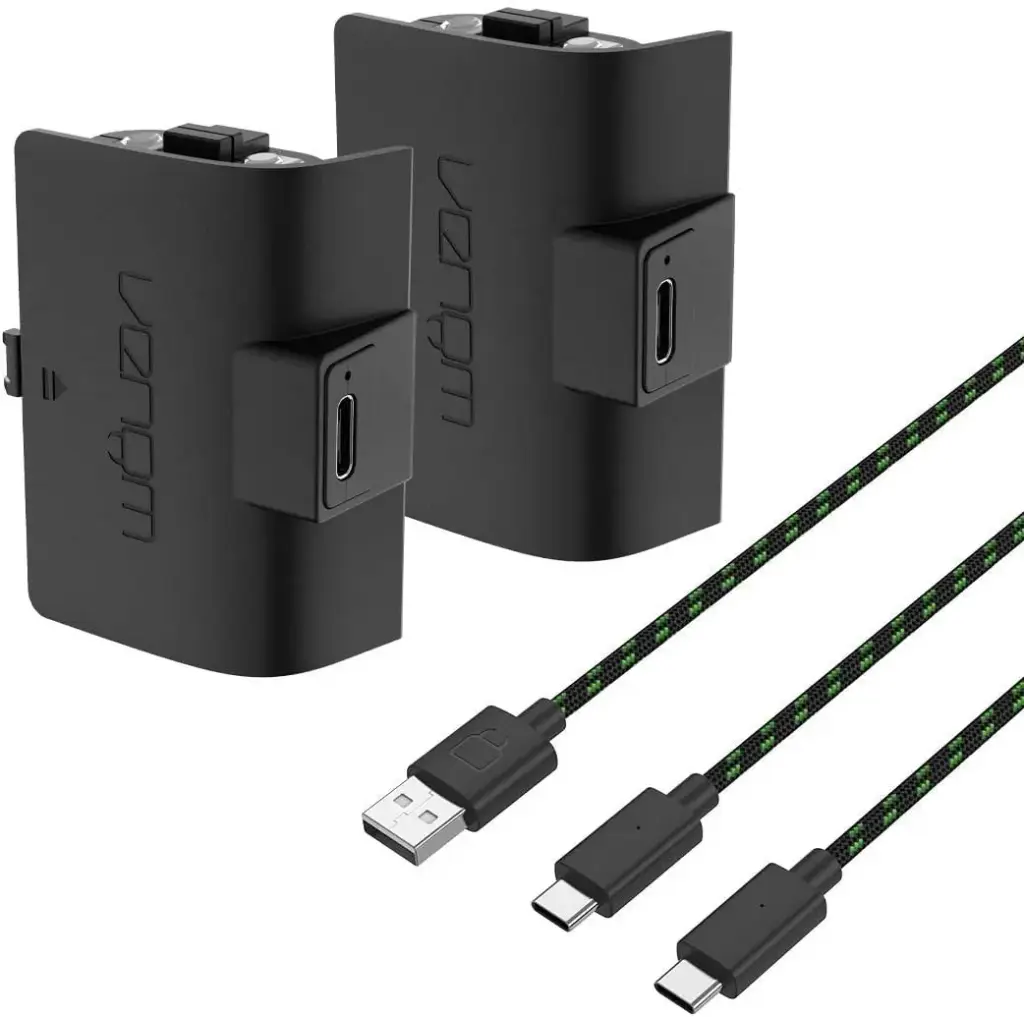 Venom, pack de 2 batteries 1100 mAh pour manettes Xbox (Noir)