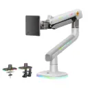 NB Ergonomic, bras RGB pour moniteur incurvé de 32 à 60 pouces, 20 kg (Blanc)