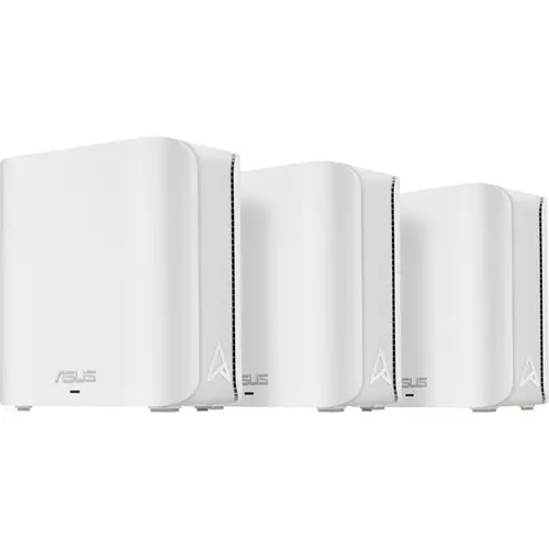 ASUS ZenWiFi BD4 (Pack de 3) Système WiFi 7 Mesh, Double -Bande, 3600 Mbps, Couverture jusqu'à 603 m² avec Double Ports 2,5G Blanc