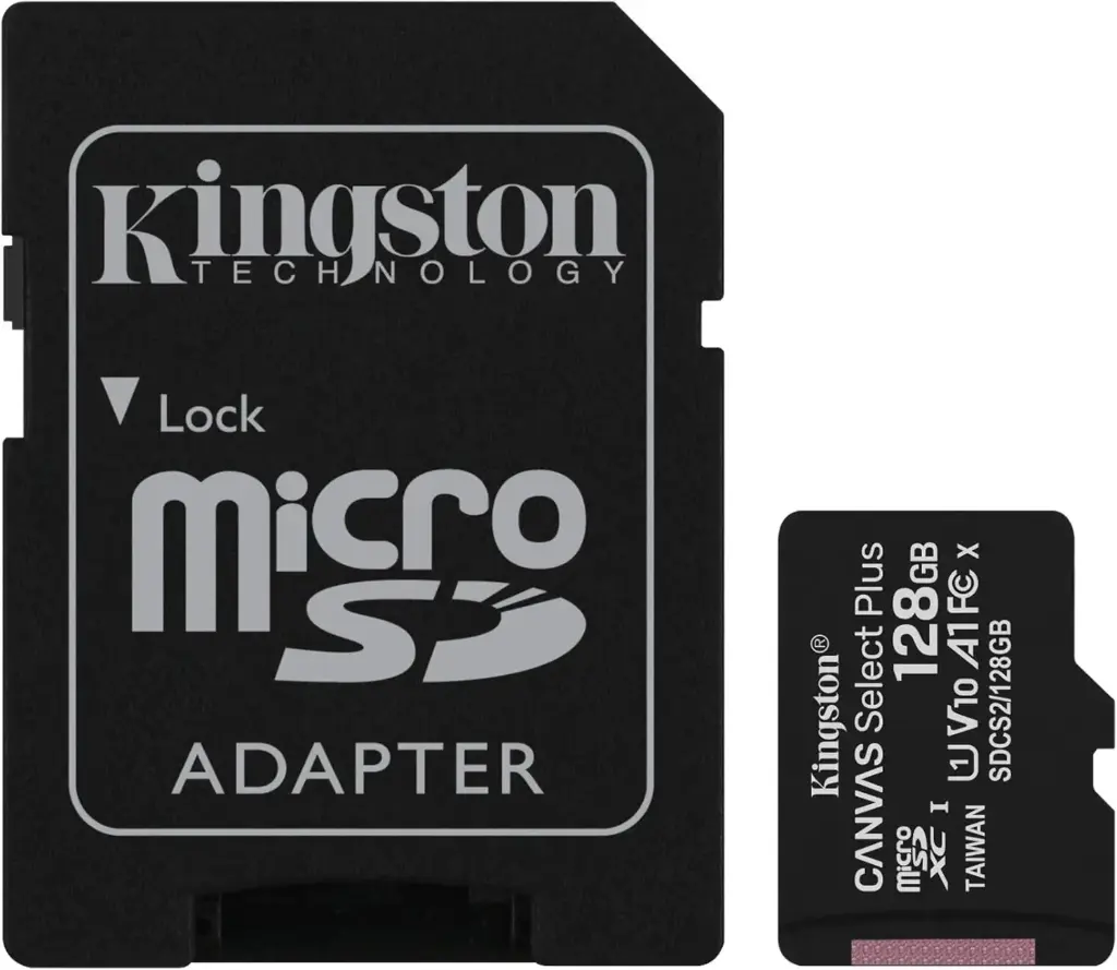 Kingston Canvas Select Plus Carte mémoire Micro SD SDCS2/128Go Class 10 + Adaptateur inclus